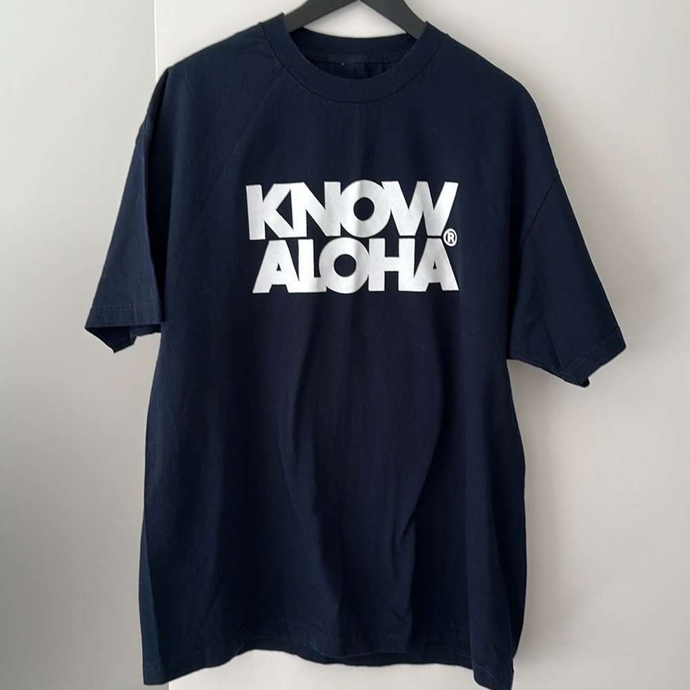 “Know Aloha” navy blue men’s cotton Tee size XL